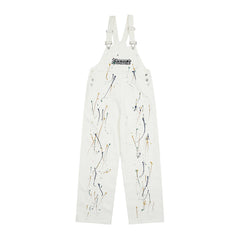 Letter Embroidery Denim Suspender Pants Men Shopping