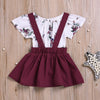 Image of Patricia Floral Set  Toddler Kids Baby Girls Floral Romper Suspender Skirt Overalls 2PCS Outfits Baby Clothing Shopping