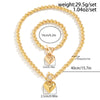 Image of Geometric Beads All-match Beaded Love Necklace And Bracelet Shopping