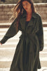 Image of Women's Loose Long Trench Coat And Overcoat With Strap Shopping