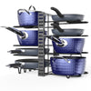 Image of Pot And Pan Organizer, Pot Lid Holders & Pan Rack, Multiple DIY Methods, 8 Tier Pot Racks, Adjustable Kitchen Organization And Storage For Pots And Pans. Shopping