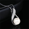 Image of Women's Pearl Pendant Necklace S925 Sterling Silver Young Girl Style Shopping