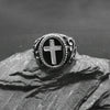 Image of Titanium Steel Personality Vintage Cross Men's Ring Shopping