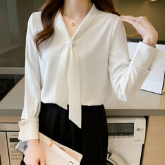 All-matching V-neck Working Clothes Long Sleeve