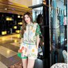 Image of Fashion Casual Shirt And Shorts Two-piece Suit Small Tea Suit Shopping