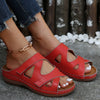 Image of European And American Plus Size Slippers Summer New Velcro Wedge Shopping