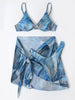 Image of Marble Printed Lingerie 3pcs Bikini Swimwear Summer Shopping