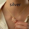 Image of Stainless Steel Gold-plated Personalized Letter Pendant Necklace Shopping