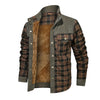 Image of Thickened Shirt Jacket With Classic Plaid Fuzzy Fleece Lining Inside Design Shopping