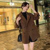 Image of British Plaid Double-faced Cashmere Coat Women Shopping