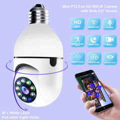 WiFi CAMERA 1080P Bulb 4X Zoom Camera E27 Home 5GWiFi Alarm Monitor Shopping