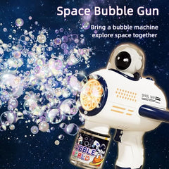 Bubble Gun, Space Bubble Machine For Kids Toddlers, Leak Proof Design, Automatic Bubble Blower Maker With Light And Bubble Solution, Summer Outdoor Toys For Birthday Party