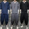 Image of Linen Men's T-shirt Suit Style Summer Retro Shopping