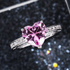 Image of Inlaid AAA Heart-shaped Zircon Ring Shopping