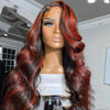 Image of Lace Frontal Burgundy Highlight 13X4 4x4 Closure Wigs Shopping