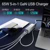 Image of USB C Charger, MANTO 65W 5-in-1 GaN USB Charging Station, Super Fast Charger With 2 USB C Ports, 2 USB Ports And 1 Outlet, USB C Power Strip Shopping