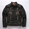 Image of Genuine Leather Jacket Men's Top Layer Cowhide Frayed Jacket Shopping