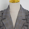 Image of Personalized Grey Plaid Jacket With Heavy Pleating Shopping