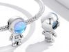 Image of S925 Sterling Silver Cute Astronaut Beaded Bracelet Simple Zircon Space Adventure Beads Shopping