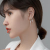 Image of Short Cross Chain Ear Clip Women's Rhinestone Earrings Shopping