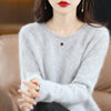 Image of Hollow Round Neck Mink Sweater Women Shopping