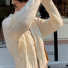 Image of Knitted Sweater Women's Mohair Wool Loose Cardigan Jacket, Knit Top, Handmade Clothing, Gift For Women, Hand-knit Outfit Shopping