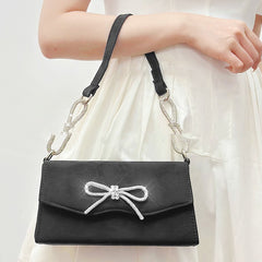 Shiny Bow Rhinestone Women Bag High-grade French Style Shopping