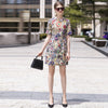 Image of Summer New Women's Round Neck Shirt With Half Sleeve Printed Nail Baht Dress Shopping