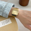 Image of Square Elegant Small Golden Watch Retro Design Shopping