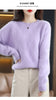 Image of Hollow Round Neck Mink Sweater Women Shopping