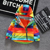 Image of Kids Rainbow Hooded Coat Shopping