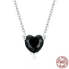 Image of Black Heart-shaped Zircon Little Devil Ear Stud And Ring Jewelry Shopping