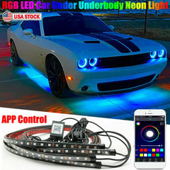 Car Underglow Light Flexible Strip LED Underbody Lights Remote APP Control Car Led Neon Light RGB Decorative Atmosphere Lamp Shopping