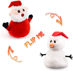 Santa Plush Snowman Plush Toy Reversible Christmas Santa Claus Double Side Stuffed Plushie Soft Doll New Year Birthday Gift for Kids Amazon Platform Banned Shopping