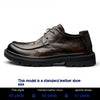 Image of Men's Shoes Leather Round Head Breathable Retro British Casual Leather Shoes Shopping