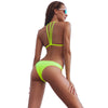 Image of Sexy halter swimsuit solid color beach bikini Shopping