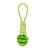 Image of Dog Toys Treat Balls Interactive Hemp Rope Rubber Leaking Balls For Small Dogs Chewing Bite Resistant Toys Pet Tooth Cleaning Bite Resistant Toy Ball For Pet Dogs Puppy Shopping