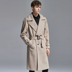 Above-knee Herringbone Coat For Men Shopping