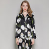 Image of Spring And Autumn Silk Long-Sleeve Home Suit Two-piece Shopping