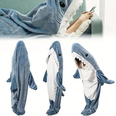 Shark Onesie Blanket For Adults, Shark Blanket Hoodie, Shark Blanket Super Soft Cozy Flannel, Boys Girls Cosplay Costume Sleeping Bag For Night Shopping