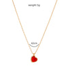 Image of Red Heart Clavicle Chain Pendant Shopping