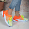 Image of New Lace-up Sports Shoes Women Color-matching Breathable Mesh Shoes Running Walking Casual Sneakers Shopping