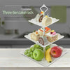 Image of 3Tier Cake Stand Afternoon Tea Wedding Party Plates Tableware Embossed Tray UK Shopping