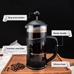 Mini French Press Coffee Maker 1 Cups, 12oz Coffee Press, Perfect For Coffee Lover Gifts Morning Coffee, Maximum Flavor Coffee Brewer With Stainless Steel Filter, 350ml - Small