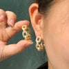 Image of Korean Style Circle Sweet Elegant Light Luxury Cutout Earrings Shopping