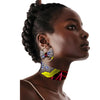 Image of African Ethnic Print Batik Handicraft Necklace Collar Plus Earrings Shopping