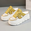 Image of Summer Hollow-out Platform Plus Size Height Increasing Insole Woven Casual Shoes Shopping