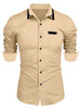 Image of Men's Casual Fashion Business Trends Long-sleeved Shirt Shopping