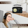 Image of Black AM FM Radio - Small Portable Radios Vintage Retro With Headphone Jack, Large Analog Rotary Tuning Dial Shopping