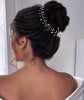 Image of Rhinestone Hair Accessories Simple Handmade Woven Pearl Crystal Updo Modeling Headdress Shopping